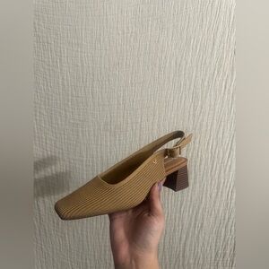Vivaia Square-Toe Block Heels (Melody Slingback) Sz 40